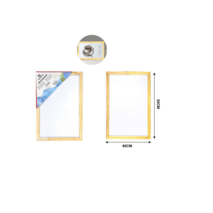 PIZARRA BLANCA CON MARCO DE MADERA PARA MARCADOR ACRILICO 6