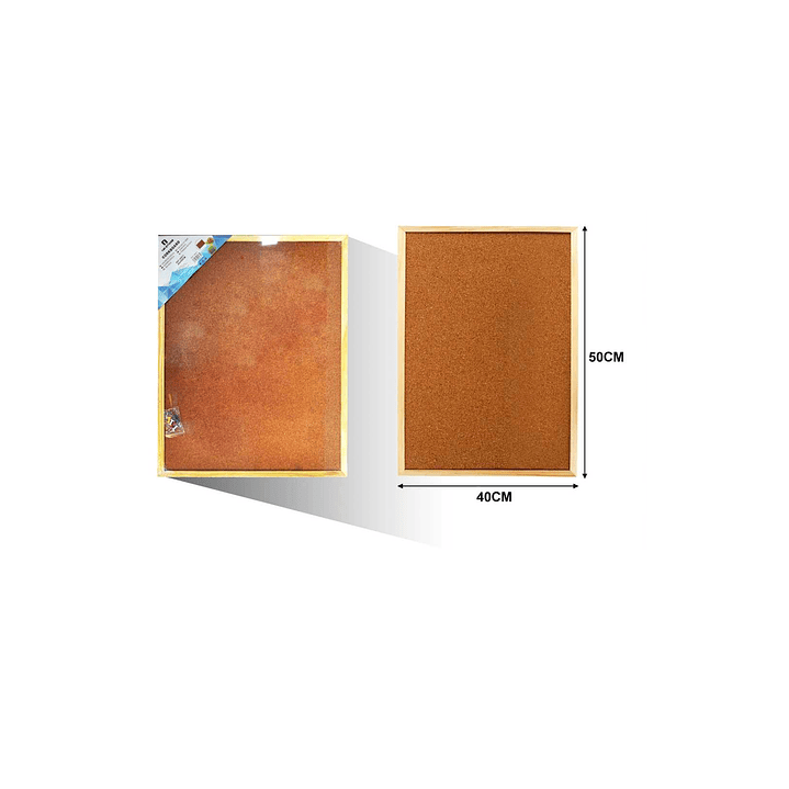 TABLERO DE CORCHO CON BORDE DE MADERA  3
