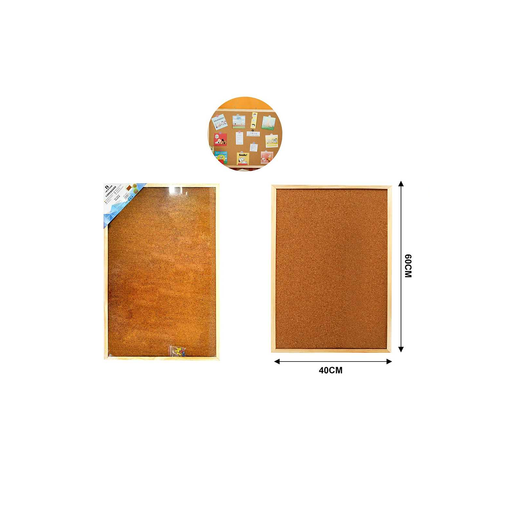 TABLERO DE CORCHO CON BORDE DE MADERA  4