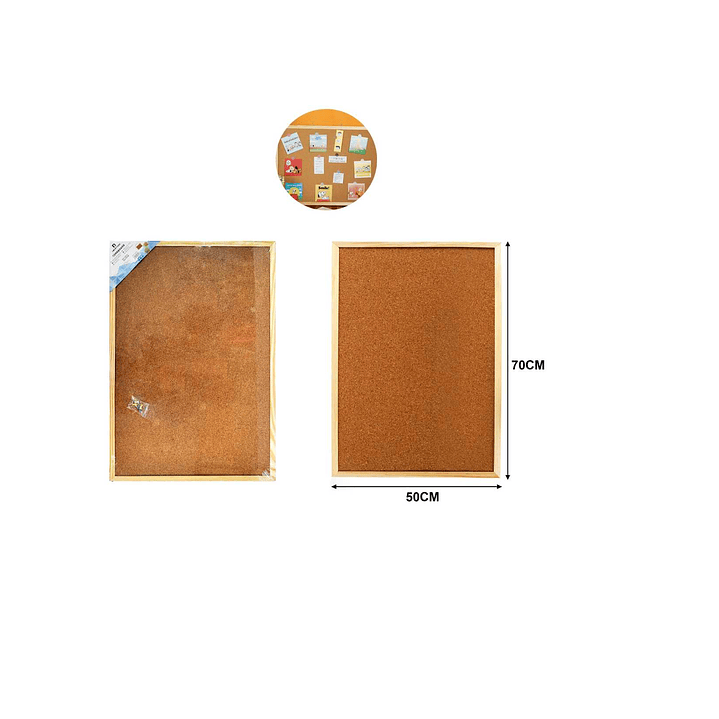 TABLERO DE CORCHO CON BORDE DE MADERA  5