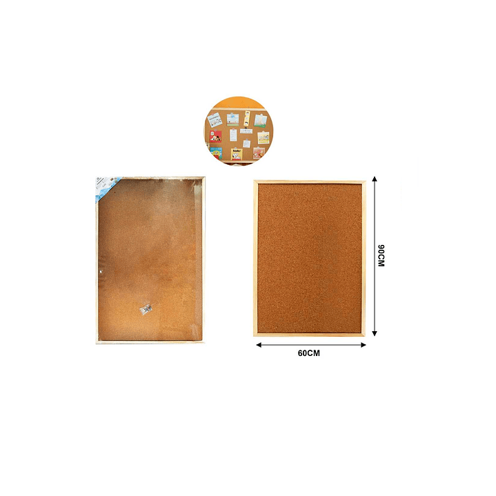 TABLERO DE CORCHO CON BORDE DE MADERA  6