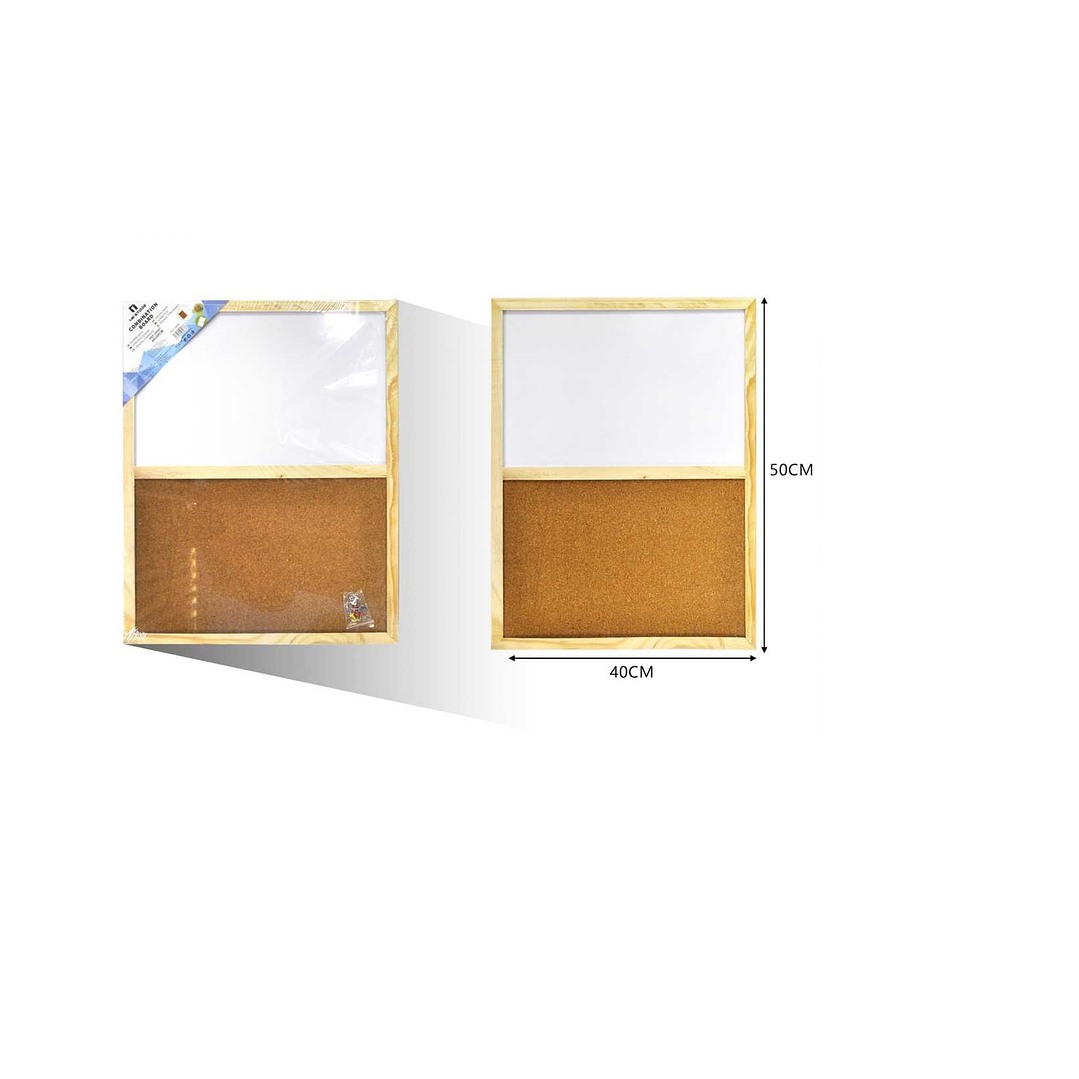 PIZARRA BLANCA MIXTO CON CORCHO BORDE DE MADERA 2