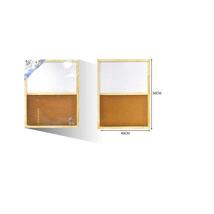 PIZARRA BLANCA MIXTO CON CORCHO BORDE DE MADERA 2