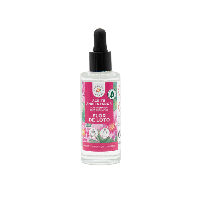 ACEITE PARA HUMIDIFICADOR Y QUEMADORES FLOR DE LOTO 48ML CASA DE LOS AROMAS 1
