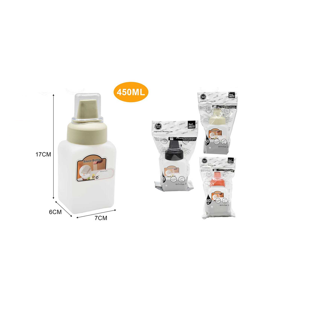 BOTELLA DE PLÁSTICO PARA SALSAS 450ml 1