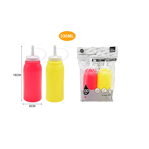 SET DE 2 BOTELLAS DE PLÁSTICO PARA SALSAS 330ml