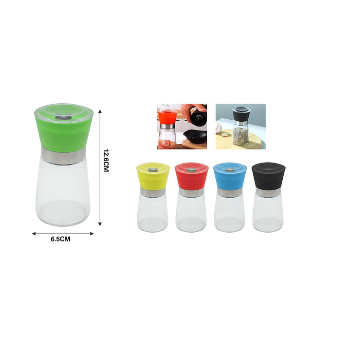 SALERO DE VIDRIO CON MOLEDOR 12.6CM 1