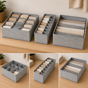 PACK 3 ORGANIZADOR DE ROPA INTERIOR GRIS