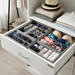 PACK 4 ORGANIZADORES DE ROPA INTERIOR GRIS CON RAYAS - Miniatura 1