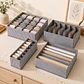 PACK 4 ORGANIZADORES DE ROPA INTERIOR GRIS CON RAYAS - Miniatura 3