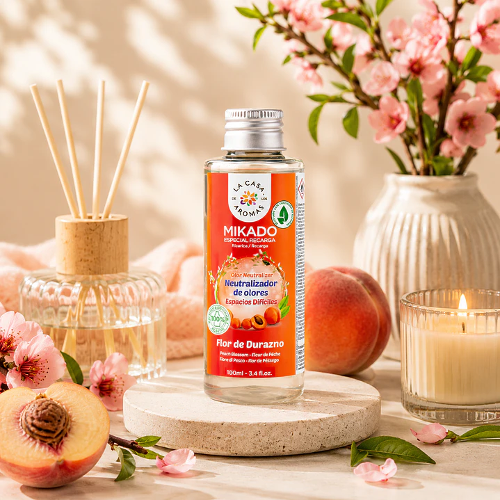 AMBIENTADOR MIKADO NEUTRALIZADOR DE OLORES FLOR DE DURAZNO 100ML CASA DE LOS AROMAS 1