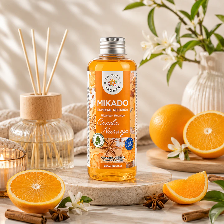 AMBIENTADOR MIKADO CANELA NARANJA 250ML CASA DE LOS AROMAS 1