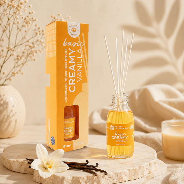 AMBIENTADOR MIKADO BASIC CREAMY VAINILLA 95ML CASA DE LOS AROMAS 1