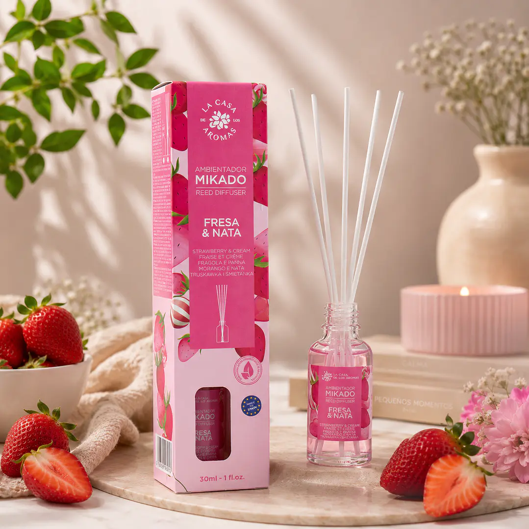 AMBIENTADOR MIKADO  FRESA & NATA CASA DE LOS AROMAS 30ML 1
