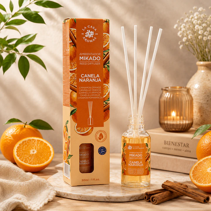 AMBIENTADOR MIKADO CANELA NARANJA CASA DE LOS AROMAS 30ML 1