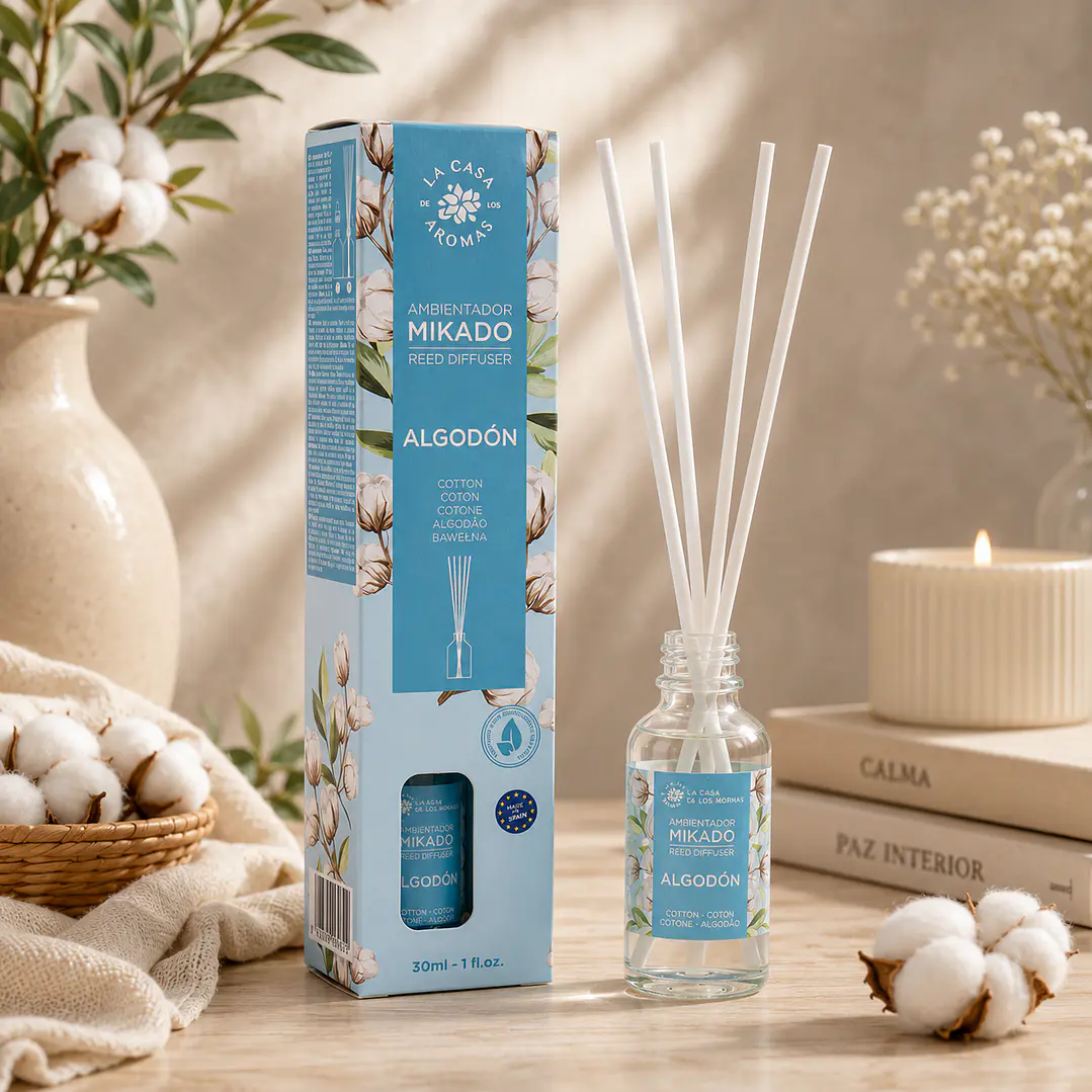 AMBIENTADOR MIKADO ALGODÓN CASA DE LOS AROMAS 30ML 1