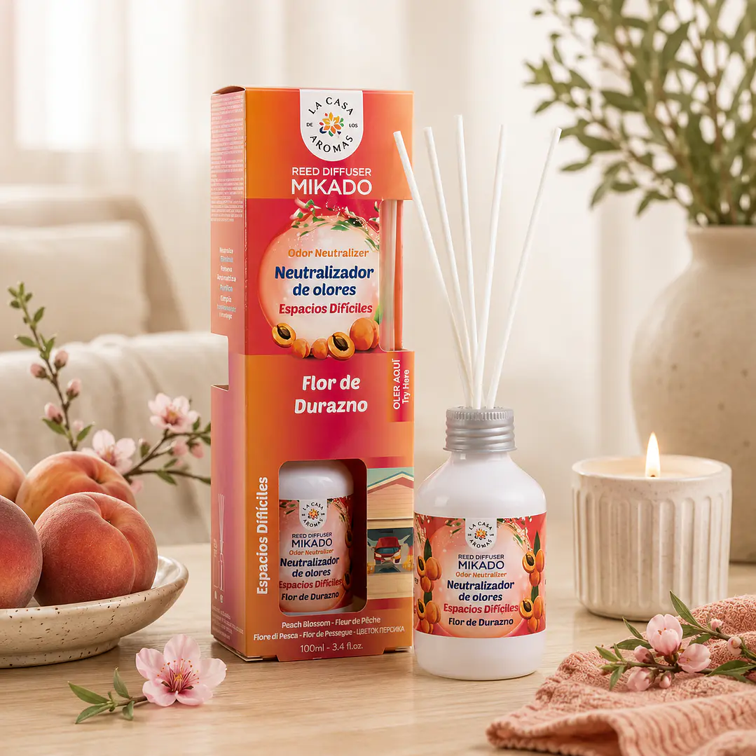 MIKADO NEUTRALIZADOR OLORES ESPACIOS FLOR DE DURAZNO 100ML 1