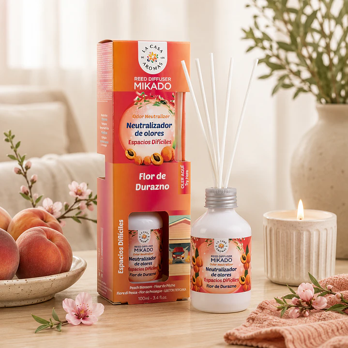 MIKADO NEUTRALIZADOR OLORES ESPACIOS FLOR DE DURAZNO 100ML 1