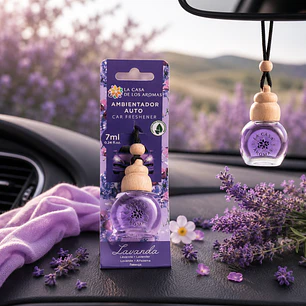 AMBIENTADOR COLGADO PARA AUTO LAVANDA 7ML LA CASA DE LOS AROMAS