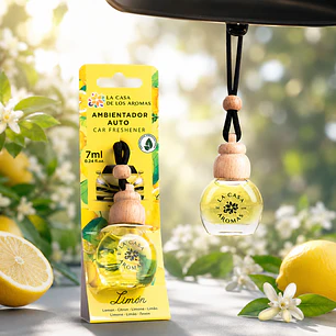 AMBIENTADOR COLGADO PARA AUTO LIMON 7ML LA CASA DE LOS AROMAS