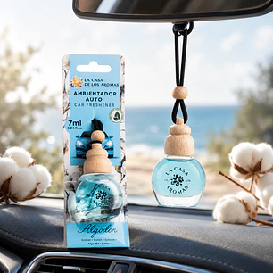 AMBIENTADOR COLGADO PARA AUTO ALGODON 7ML LA CASA DE LOS AROMAS