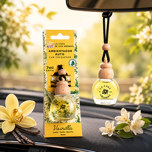 AMBIENTADOR COLGADO PARA AUTO VAINILLA 7ML LA CASA DE LOS AROMAS