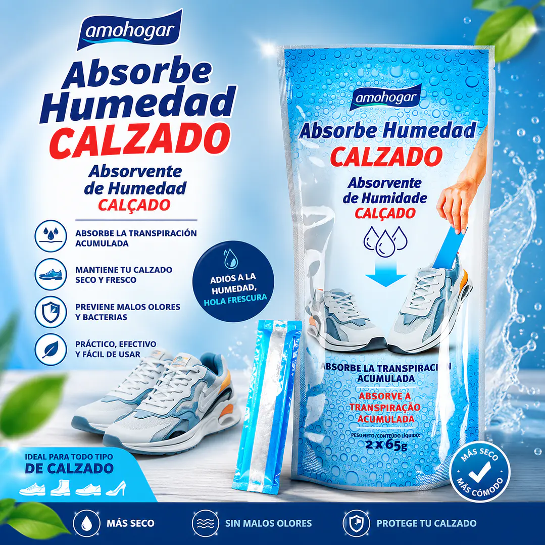ABSORBE HUMEDAD CALZADO 2X65G 1
