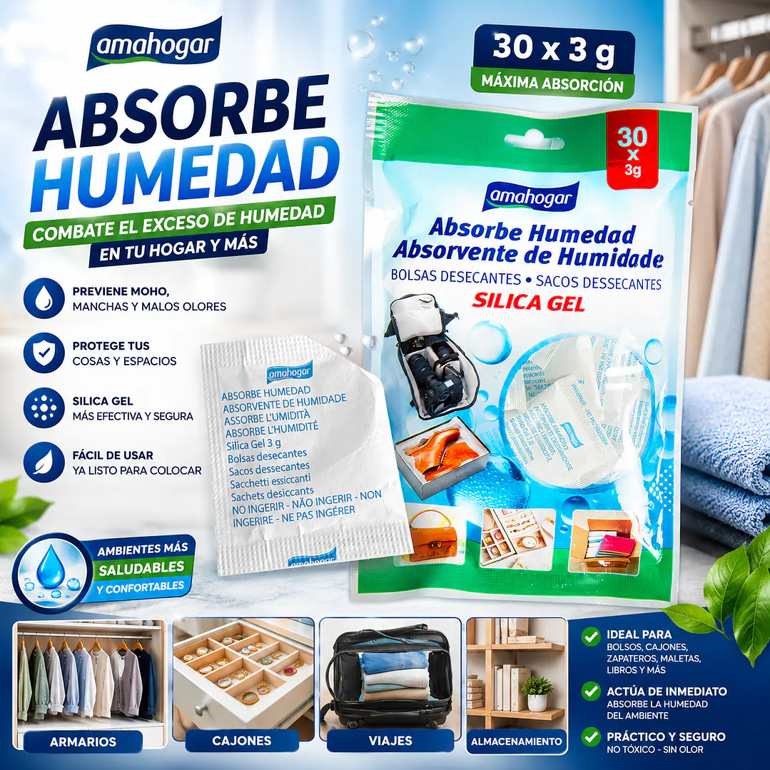 BOLSAS ABSORBE HUMEDAD 30X3G 1