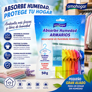  ABSORBE HUMEDAD ARMARIOS 50 GR