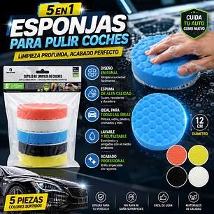 ESPONJA PARA PULIR COCHES 5 PCS 12CM