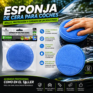 ESPONJA DE CERA PARA COCHES 12CM