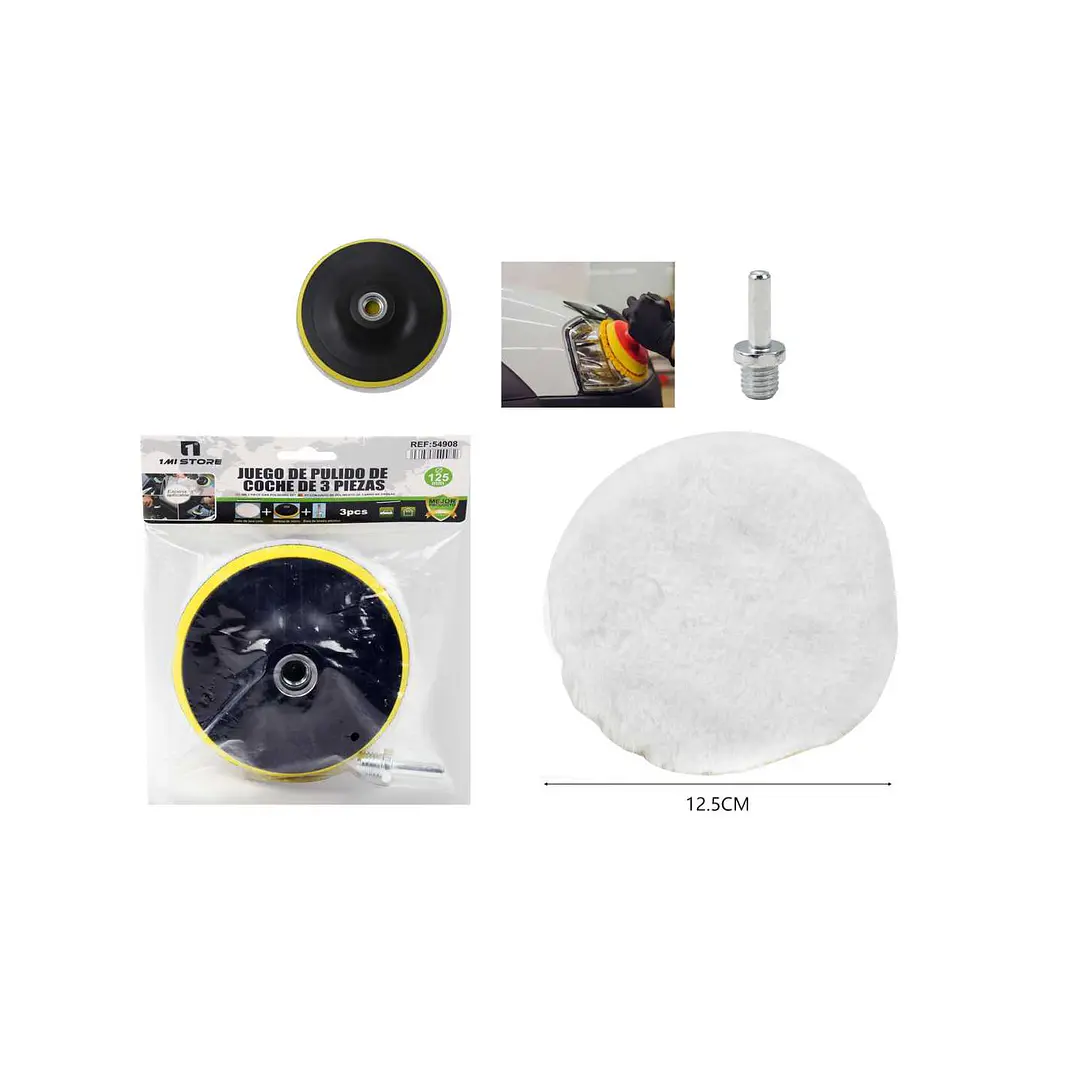 JUEGO DE PULIDO DE COCHE DE 3 PIEZAS 12,5 CM 2