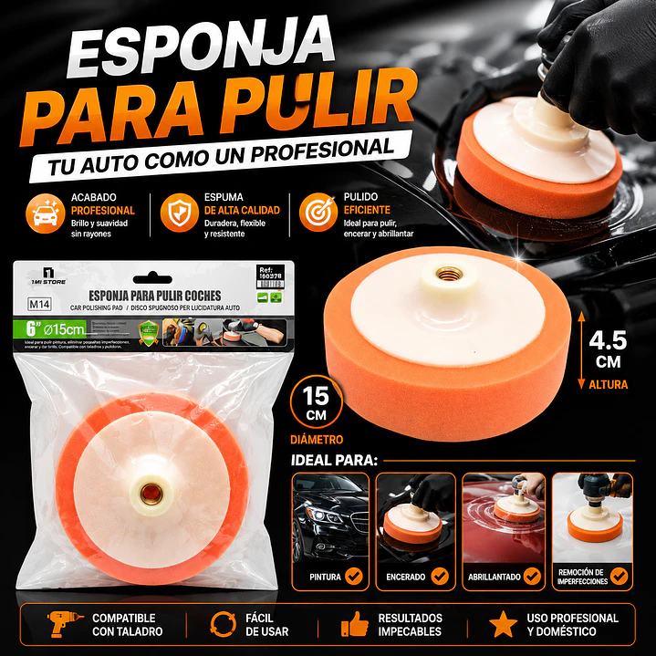 ESPONJA PARA PULIR COCHES 15CM 1