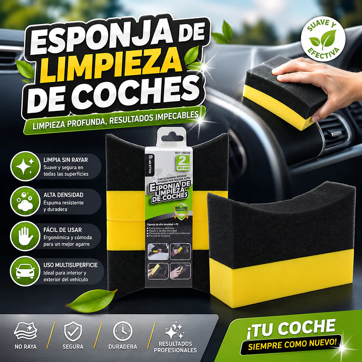 ESPONJA DE LIMPIEZA DE COCHES 2PCS 1