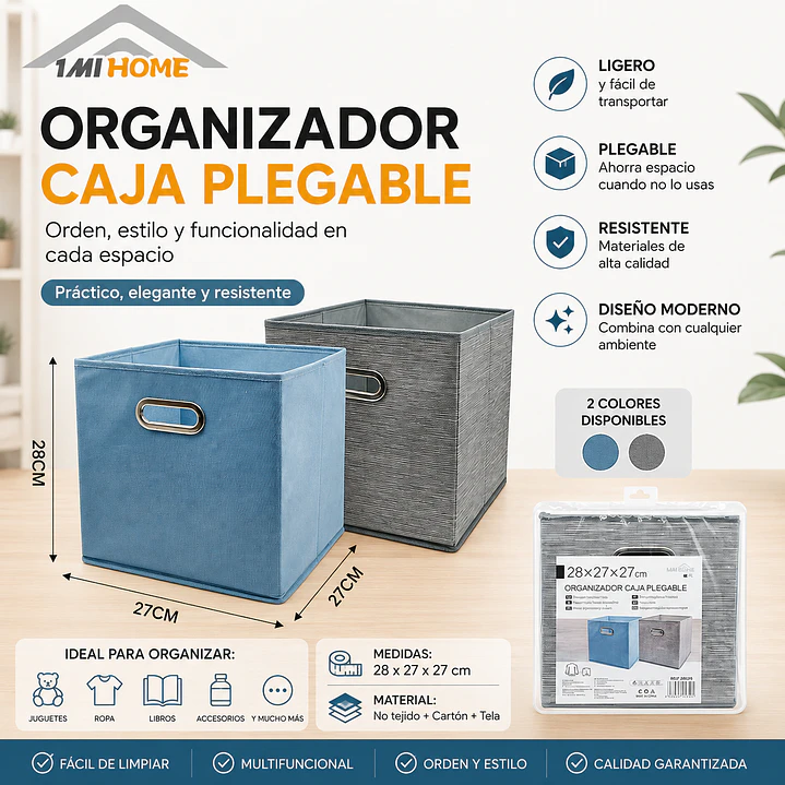 ORGANIZADOR CAJA PLEGABLE 27X28CM 1