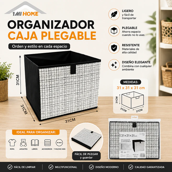 ORGANIZADOR CAJA PLEGABLE 31X31CM 1