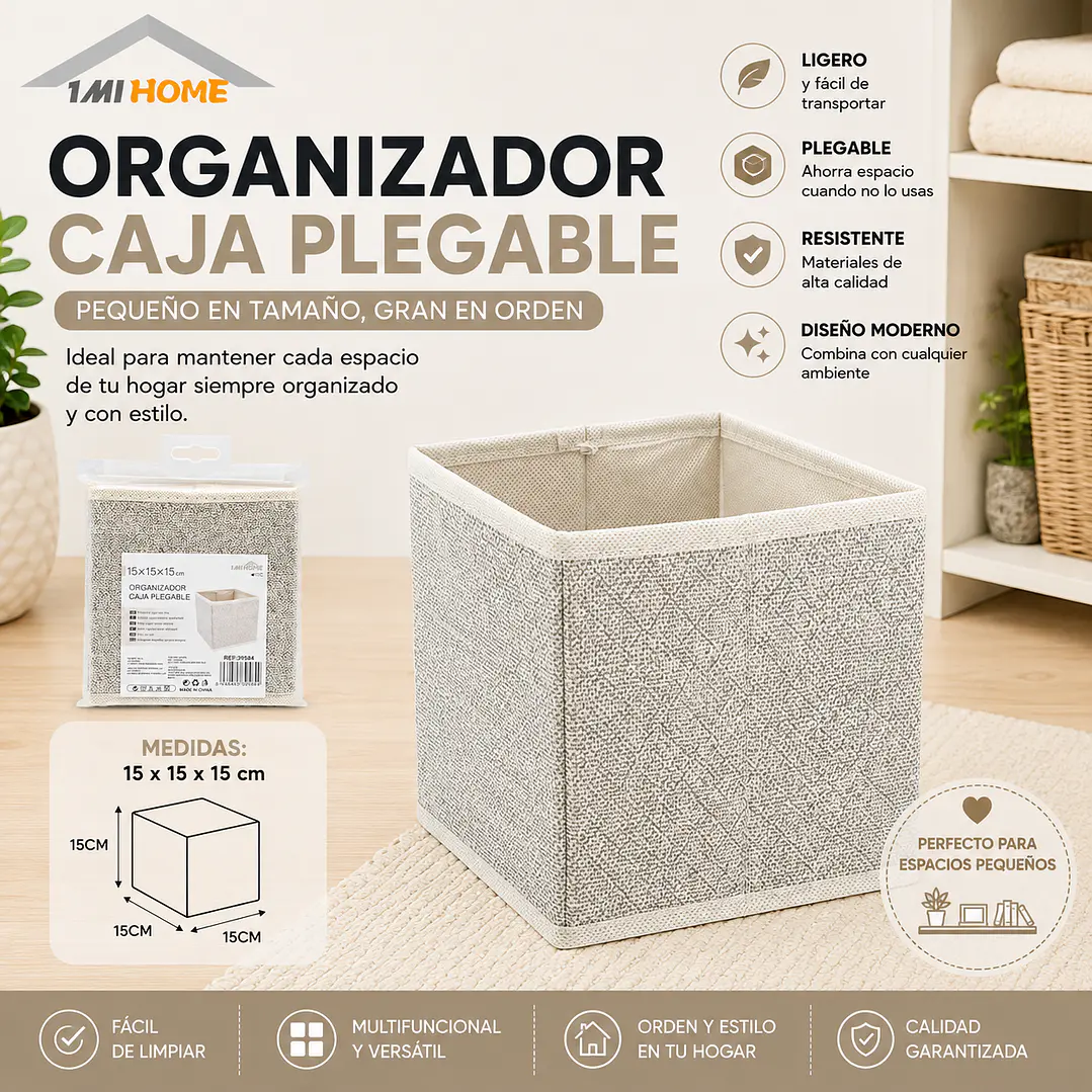 ORGANIZADOR CAJA PLEGABLE 15X15CM 1