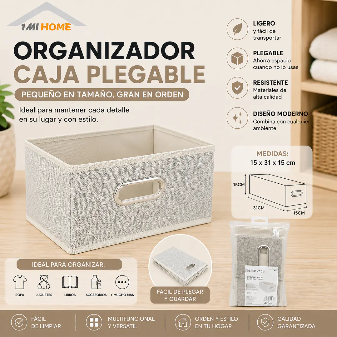 ORGANIZADOR CAJA PLEGABLE 15X31CM 1