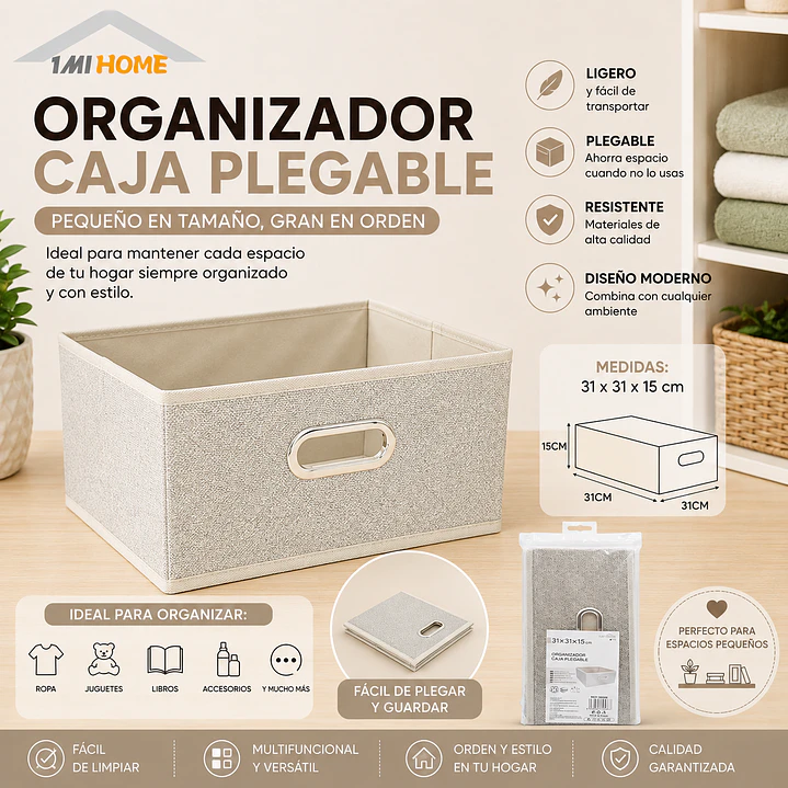 ORGANIZADOR CAJA PLEGABLE 31X31X15CM 1