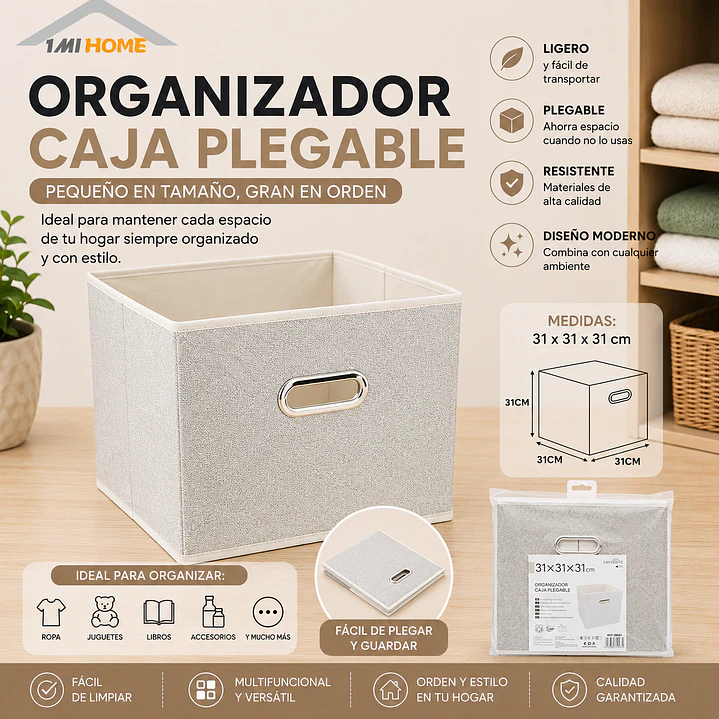 ORGANIZADOR CAJA PLEGABLE 31X31CM 1
