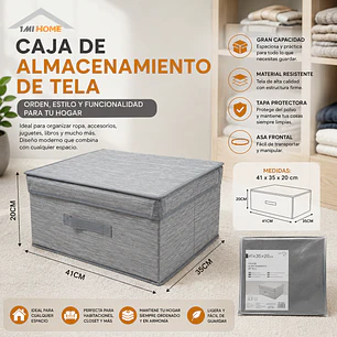 CAJA DE ALMACENAMIENTO DE TELA 41X35CM