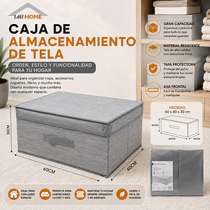 CAJA DE ALMACENAMIENTO DE TELA 50X40CM