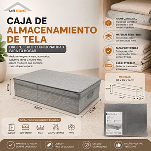 CAJA DE ALMACENAMIENTO DE TELA 80X45CM