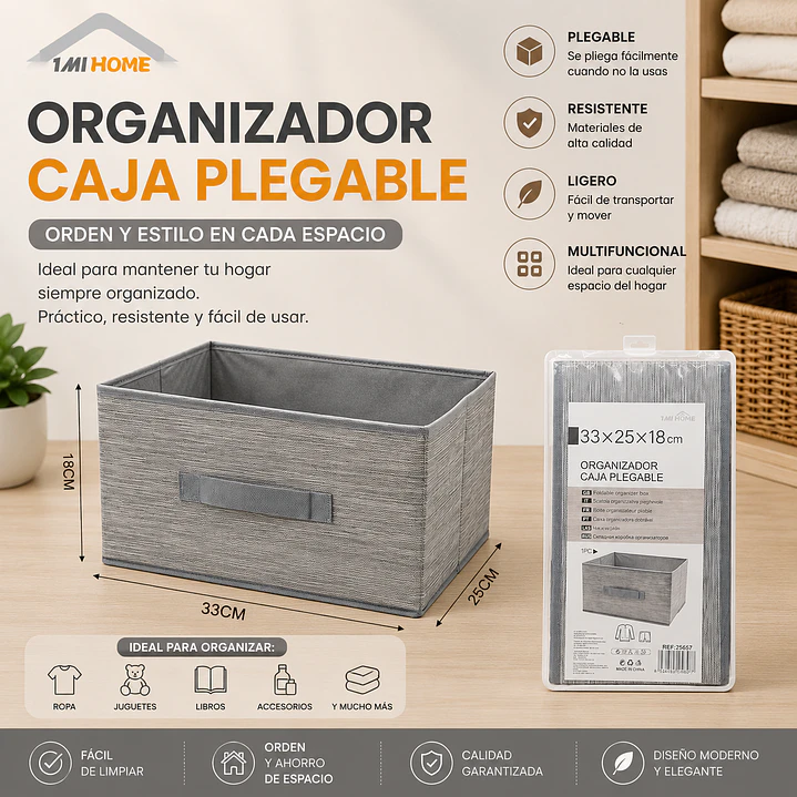ORGANIZADOR CAJA PLEGABLE 33CM 1