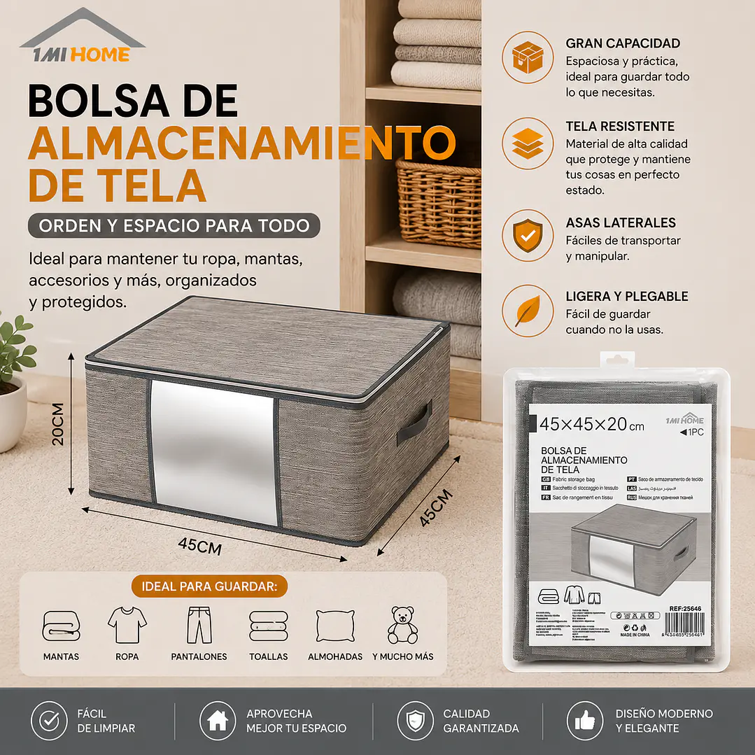 BOLSA DE ALMACENAMIENTO DE TELA 45CM 1