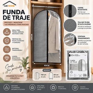 FUNDA DE TRAJE PROTECTORA, 1PC 100X60CM