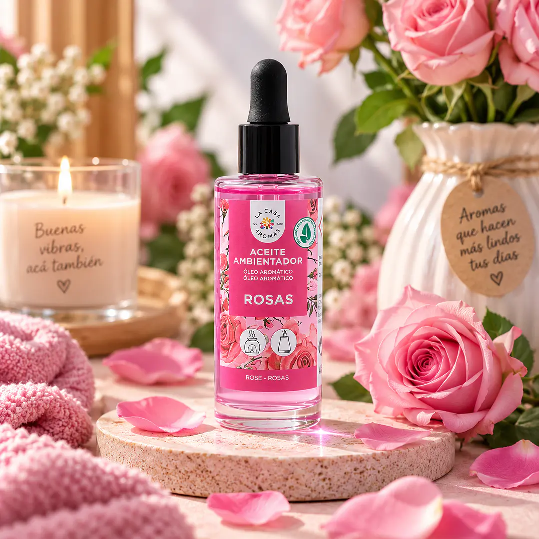 ACEITE ESENCIAL ROSAS 48ML, AMBIENTADOR 1