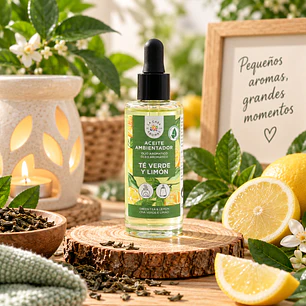 ACEITE ESENCIAL TE VERDE Y LIMON 48ML, AMBIENTADOR
