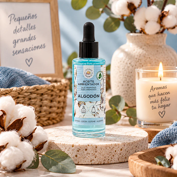ACEITE ESENCIAL ALGODON 48ML, AMBIENTADOR 1