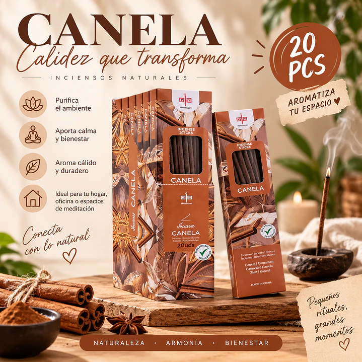 INCIENSO AROMA CANELA 20 STICKS  1